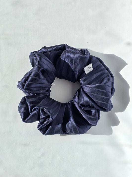Navy Silk Scrunchie