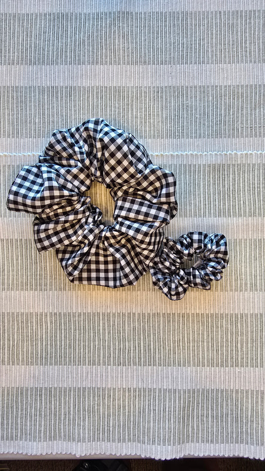 Gingham Silk Scrunchie