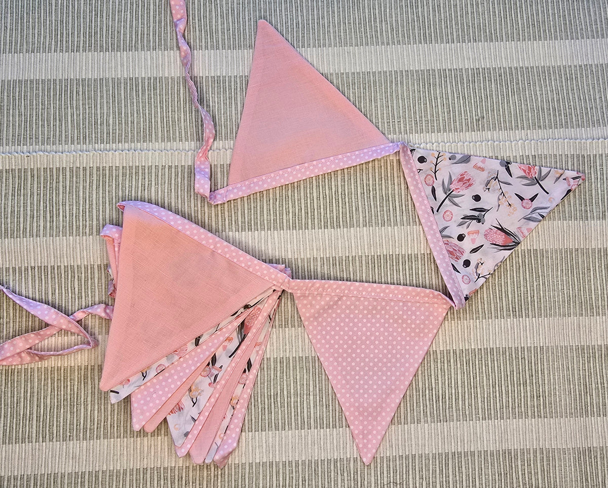 Peach (polka dot edged) Fabric bunting