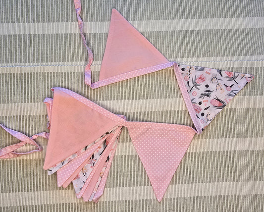 Peach (polka dot edged) Fabric bunting