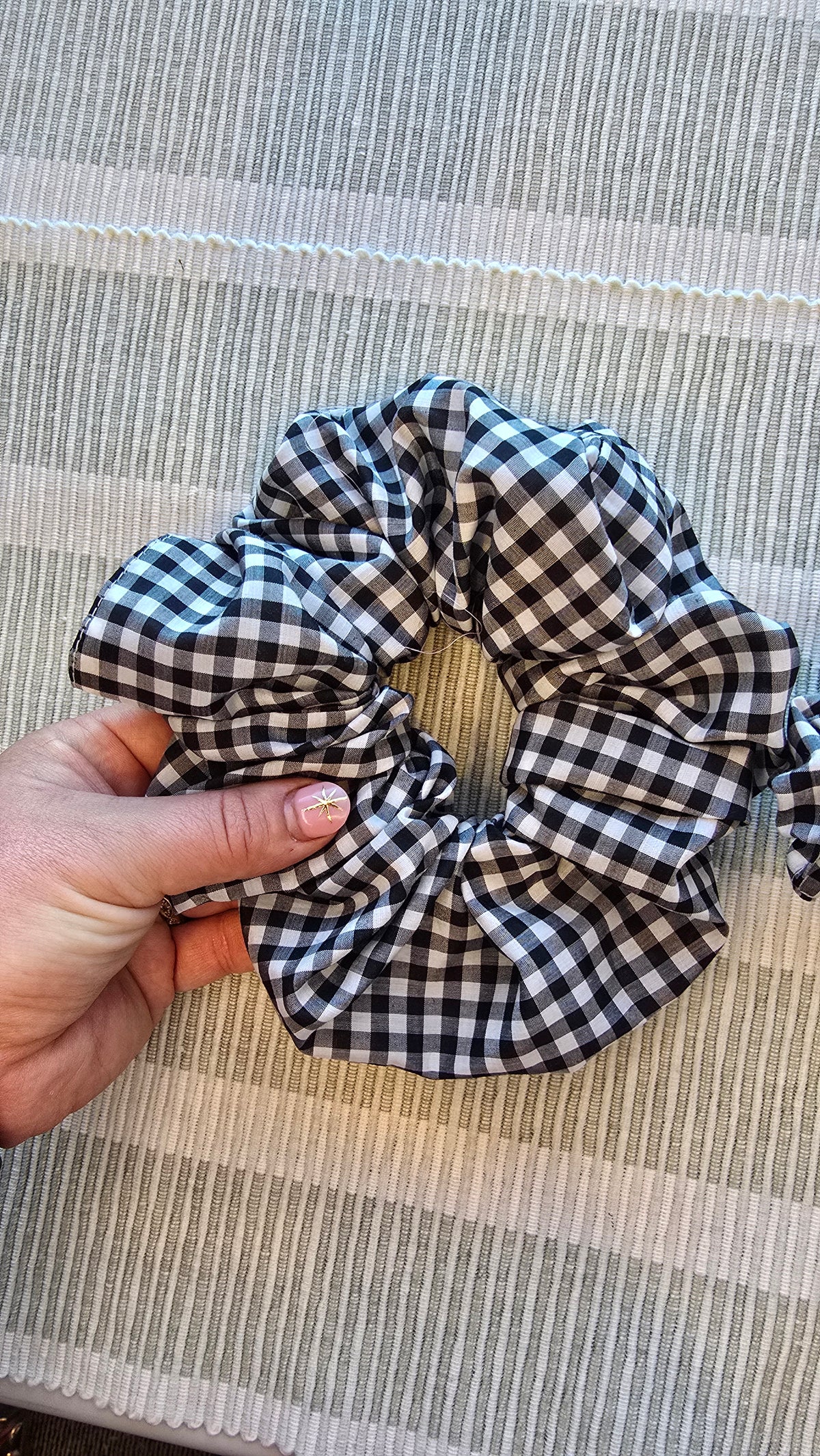 Gingham Silk Scrunchie