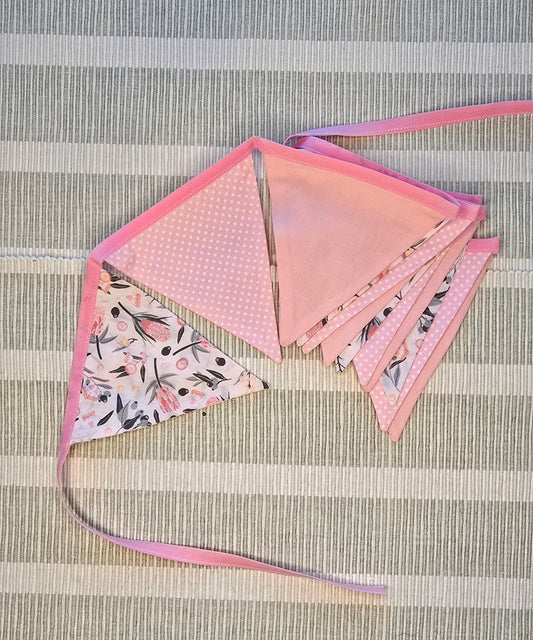 Peach (pink edged) Fabric bunting