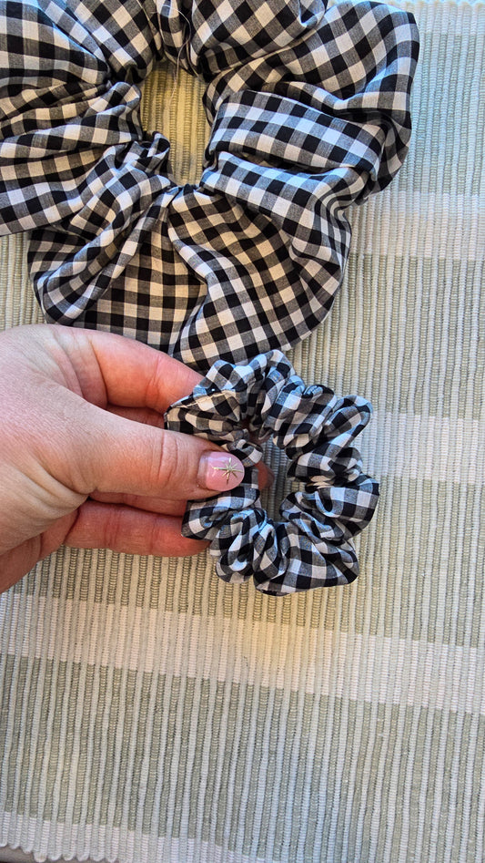 Gingham Silk Scrunchie