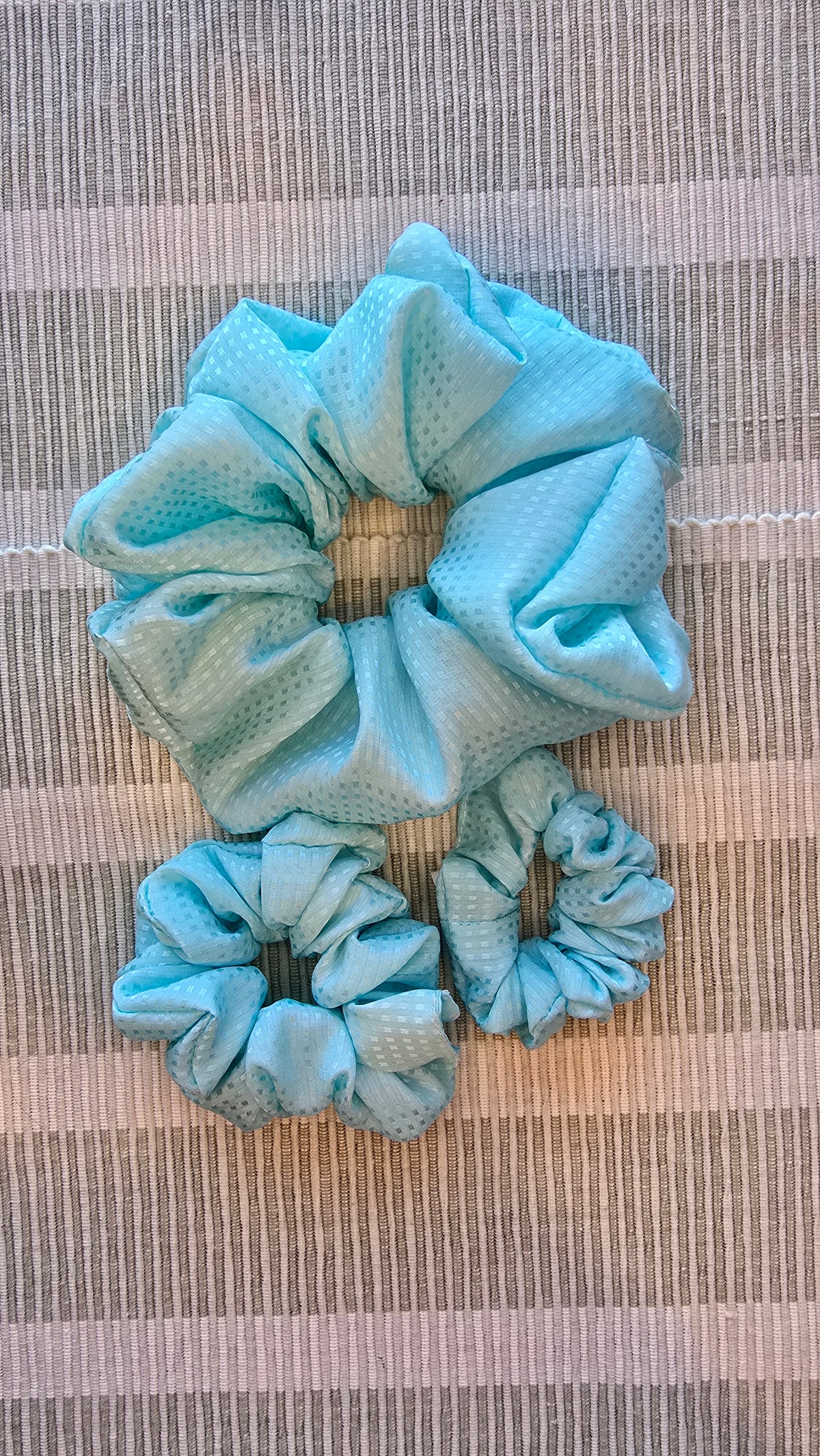 Aqua Silk Scrunchie